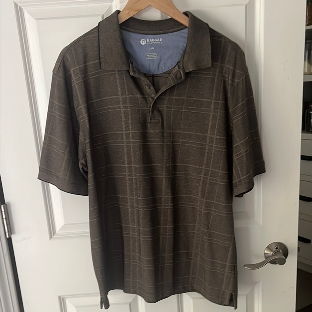 Haggar Brown Polo Shirt Classic size Large